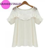 Top Manches courtes Blouse PLUS SIZE Bla...